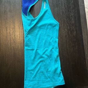 Reebok Women's Teal and Navy Tank Top